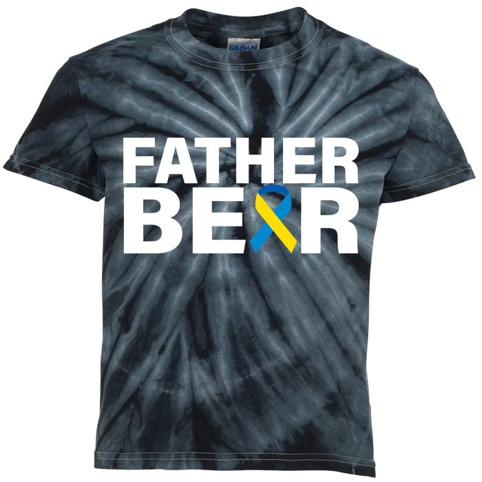 Father Bear Down Syndrome Awareness Kids Tie-Dye T-Shirt