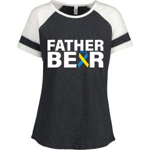 Father Bear Down Syndrome Awareness Enza Ladies Jersey Colorblock Tee