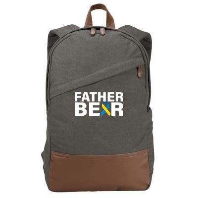 Father Bear Down Syndrome Awareness Cotton Canvas Backpack