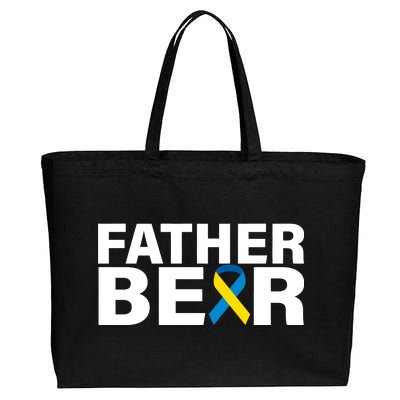 Father Bear Down Syndrome Awareness Cotton Canvas Jumbo Tote