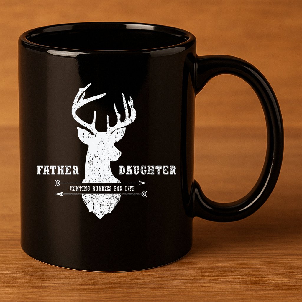 Father Daughter Hunting 11oz C Handle Ceramic Mug