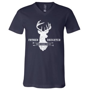 Father Daughter Hunting V-Neck T-Shirt