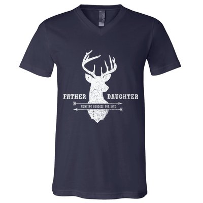 Father Daughter Hunting V-Neck T-Shirt