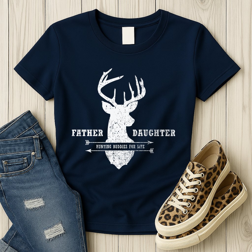 Father Daughter Hunting Womens T-Shirt
