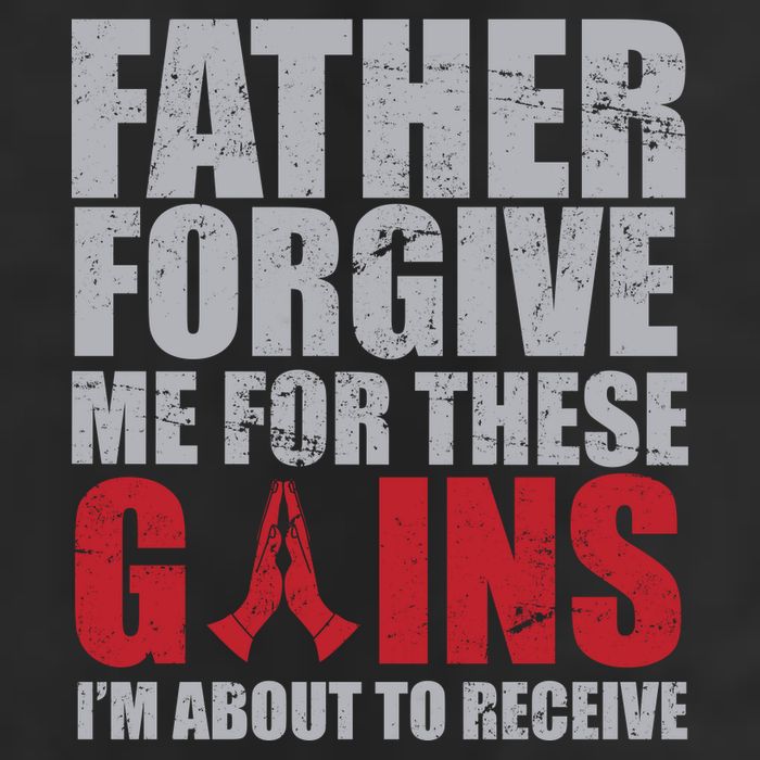 Father Forgive Me For These Gains  Golf Towel