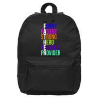 Father Funny Patient Strong Hero Provider 16 in Basic Backpack