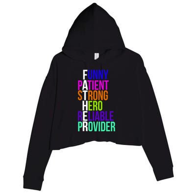 Father Funny Patient Strong Hero Provider Crop Fleece Hoodie
