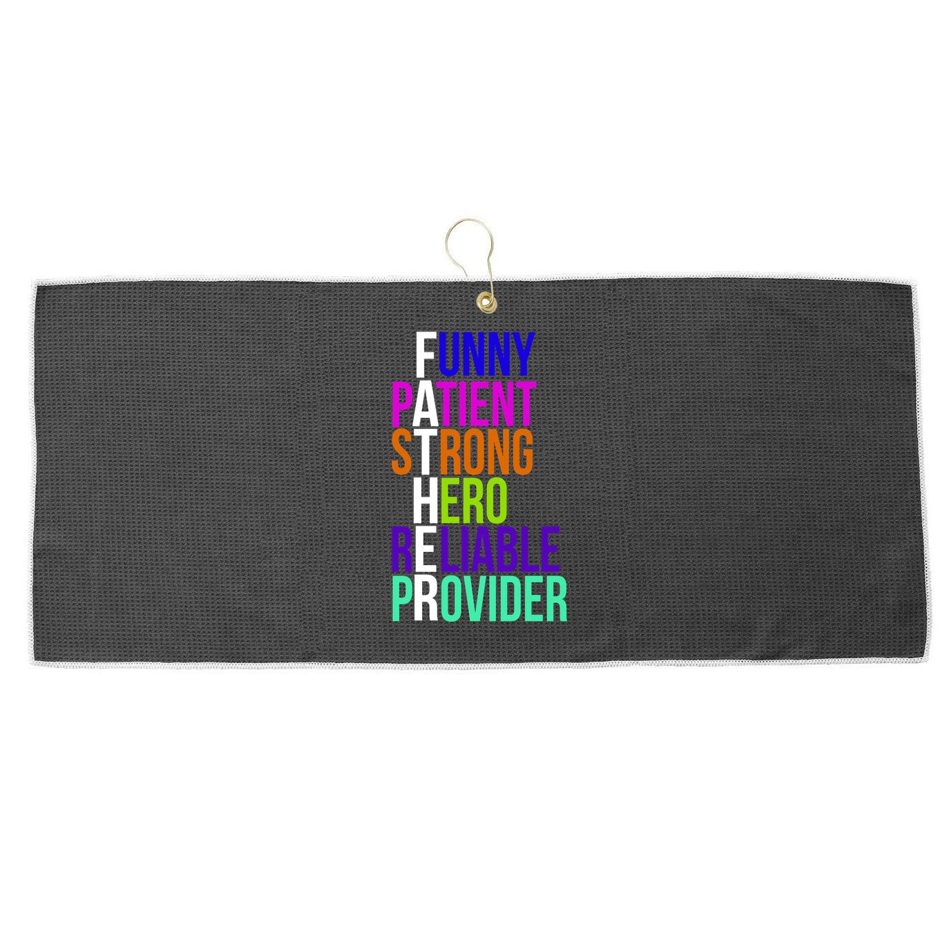 Father Funny Patient Strong Hero Provider Large Microfiber Waffle Golf Towel