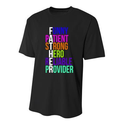 Father Funny Patient Strong Hero Provider Youth Performance Sprint T-Shirt