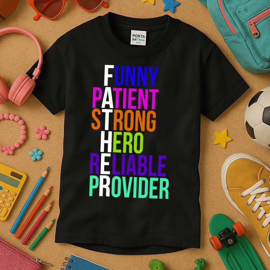 Father Funny Patient Strong Hero Provider Kids T-Shirt
