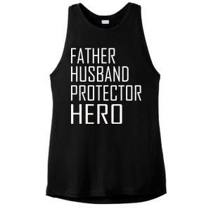 Father Husband Protector Hero Ladies PosiCharge Tri-Blend Wicking Tank