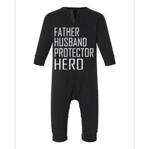 Father Husband Protector Hero Infant Fleece One Piece