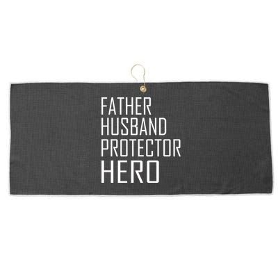 Father Husband Protector Hero Large Microfiber Waffle Golf Towel