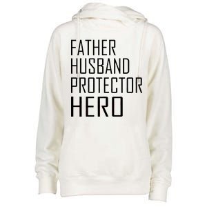 Father Husband Protector Hero Womens Funnel Neck Pullover Hood