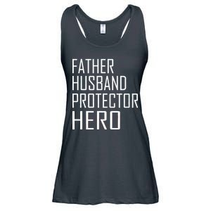 Father Husband Protector Hero Ladies Essential Flowy Tank