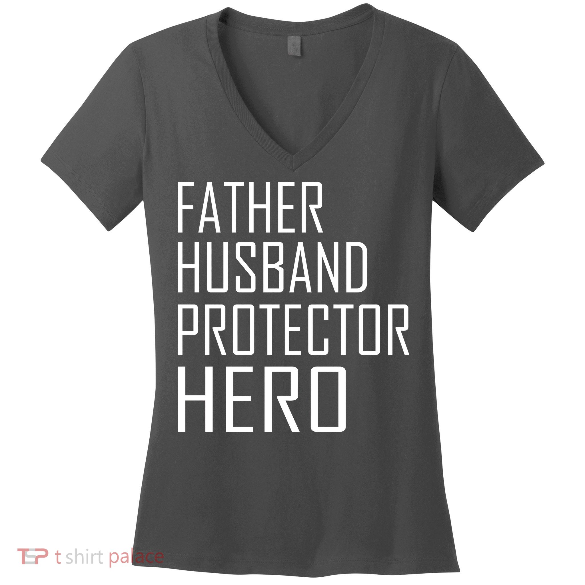 Father Husband Protector Hero Women's V-Neck T-Shirt