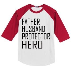 Father Husband Protector Hero Kids Colorblock Raglan Jersey