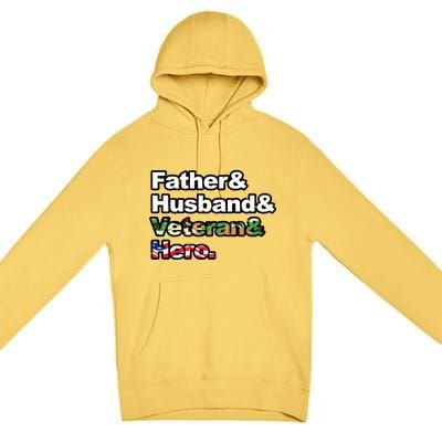 Father Husband Veteran Hero Premium Pullover Hoodie