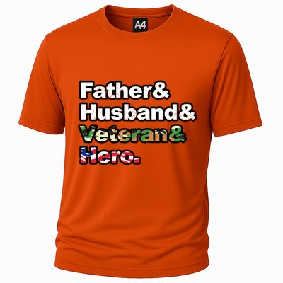 Father Husband Veteran Hero Cooling Performance Crew T-Shirt