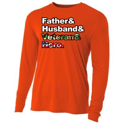 Father Husband Veteran Hero Cooling Performance Long Sleeve Crew