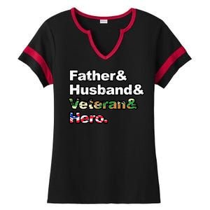 Father Husband Veteran Hero Ladies Halftime Notch Neck Tee