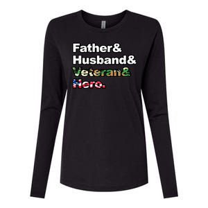 Father Husband Veteran Hero Womens Cotton Relaxed Long Sleeve T-Shirt