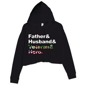 Father Husband Veteran Hero Crop Fleece Hoodie