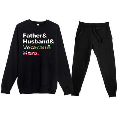 Father Husband Veteran Hero Premium Crewneck Sweatsuit Set