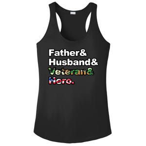 Father Husband Veteran Hero Ladies PosiCharge Competitor Racerback Tank