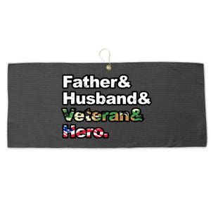 Father Husband Veteran Hero Large Microfiber Waffle Golf Towel