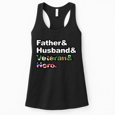 Father Husband Veteran Hero Womens Tank Top