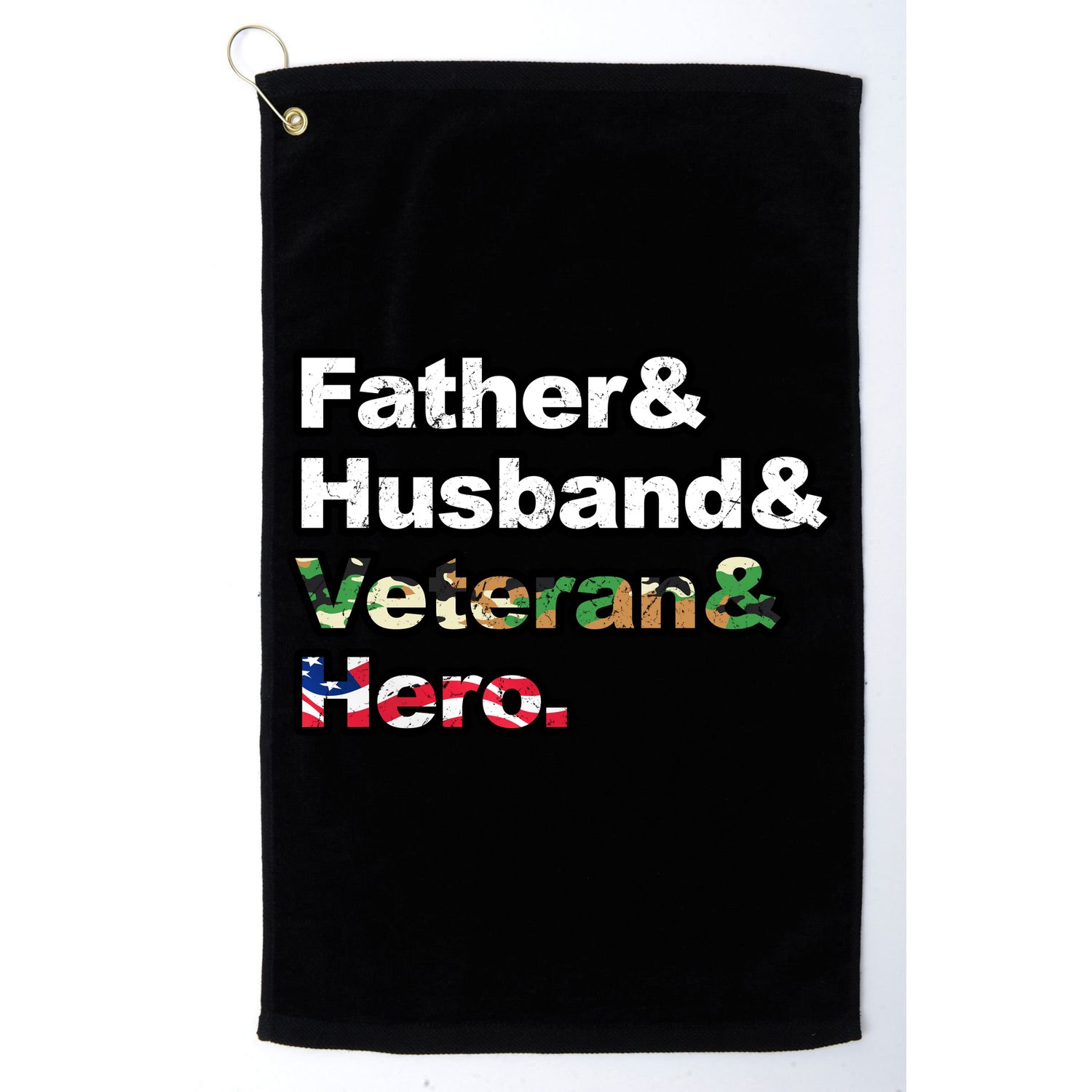 Father Husband Veteran Hero Golf Towel