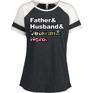 Father Husband Veteran Hero Enza Ladies Jersey Colorblock Tee