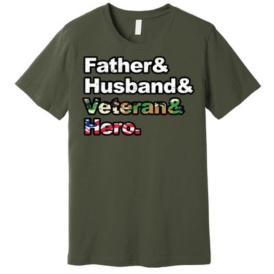 Father Husband Veteran Hero Premium T-Shirt