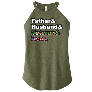 Father Husband Veteran Hero Women's Perfect Tri Rocker Tank