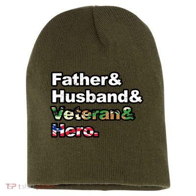 Father Husband Veteran Hero Short Acrylic Beanie