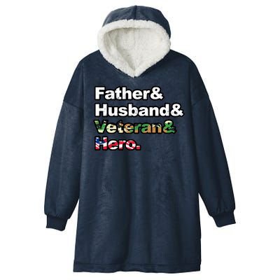 Father Husband Veteran Hero Hooded Wearable Blanket