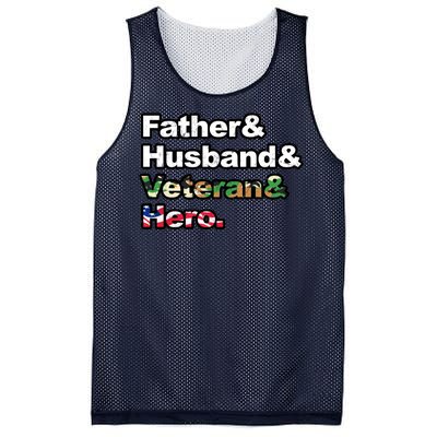 Father Husband Veteran Hero Mesh Reversible Basketball Jersey Tank