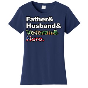 Father Husband Veteran Hero Women's T-Shirt