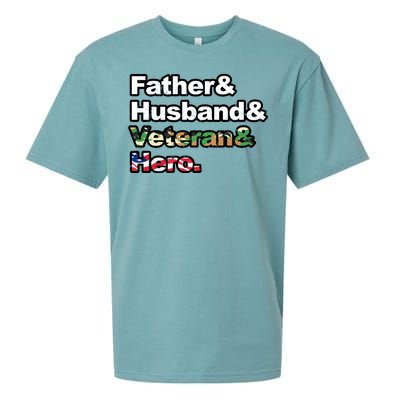 Father Husband Veteran Hero Sueded Cloud Jersey T-Shirt