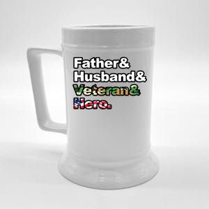 Father Husband Veteran Hero Beer Stein