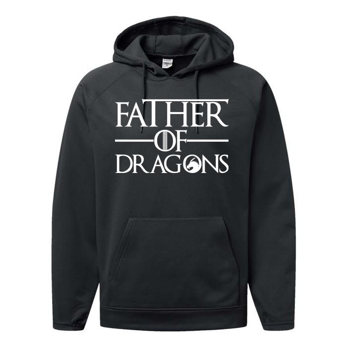 Father Of Dragons Funny Fathers Day Performance Fleece Hoodie