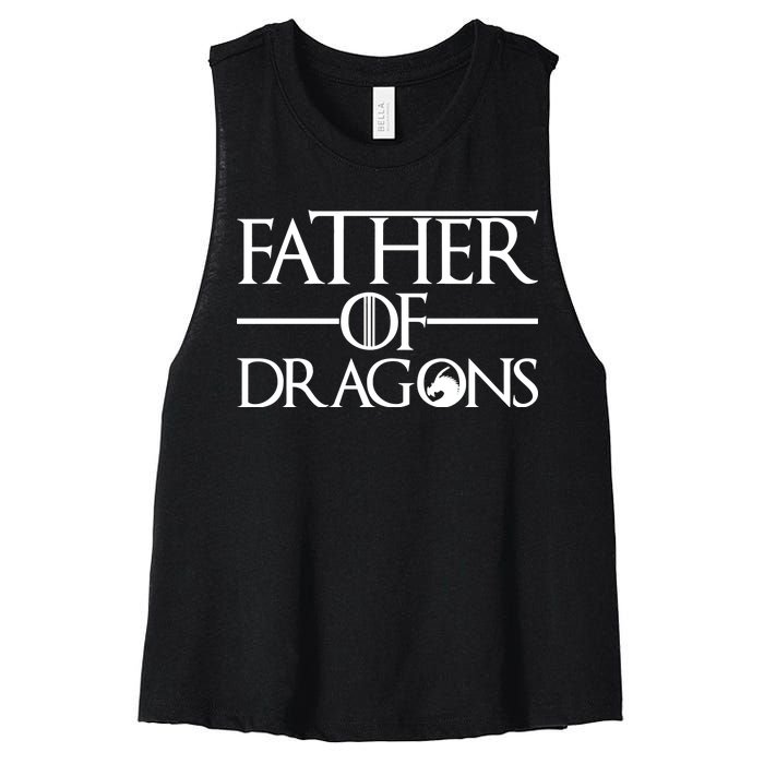 Father Of Dragons Funny Fathers Day Women's Racerback Cropped Tank