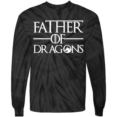 Father Of Dragons Funny Fathers Day Tie-Dye Long Sleeve Shirt