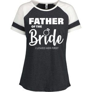 Father Of The Bride I Loved Her First Enza Ladies Jersey Colorblock Tee