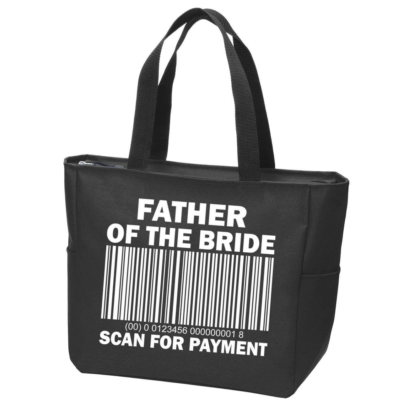 Father Of The Bride Scan For Payment Zip Tote Bag