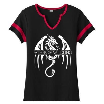 Father Of Wildling Ladies Halftime Notch Neck Tee