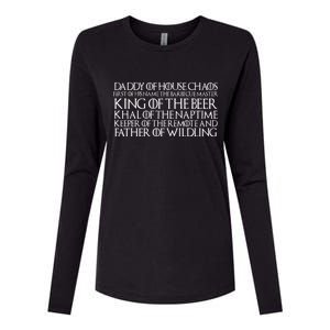 Father Of Wildling Daddy Of House Chaos Womens Cotton Relaxed Long Sleeve T-Shirt