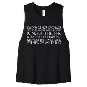 Father Of Wildling Daddy Of House Chaos Women's Racerback Cropped Tank