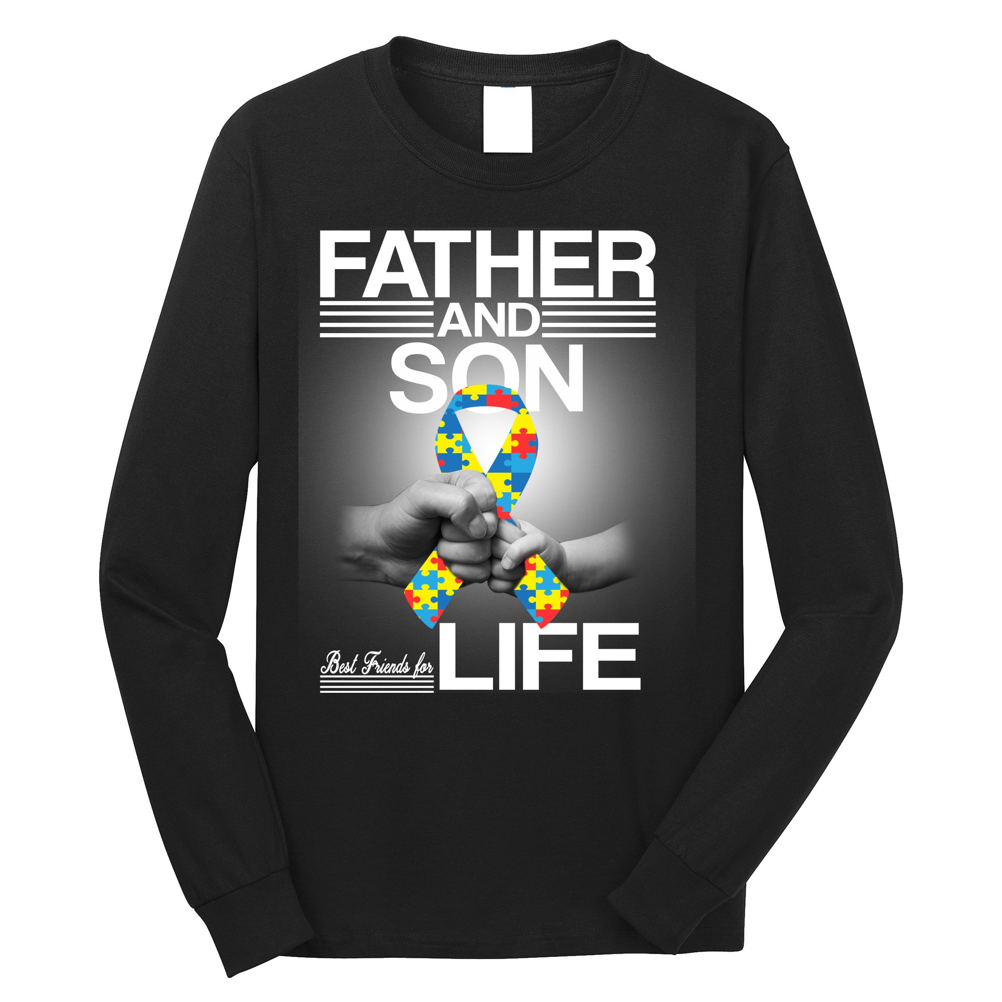 Father Son Best Friends For Life Autism Awareness Long Sleeve Shirt